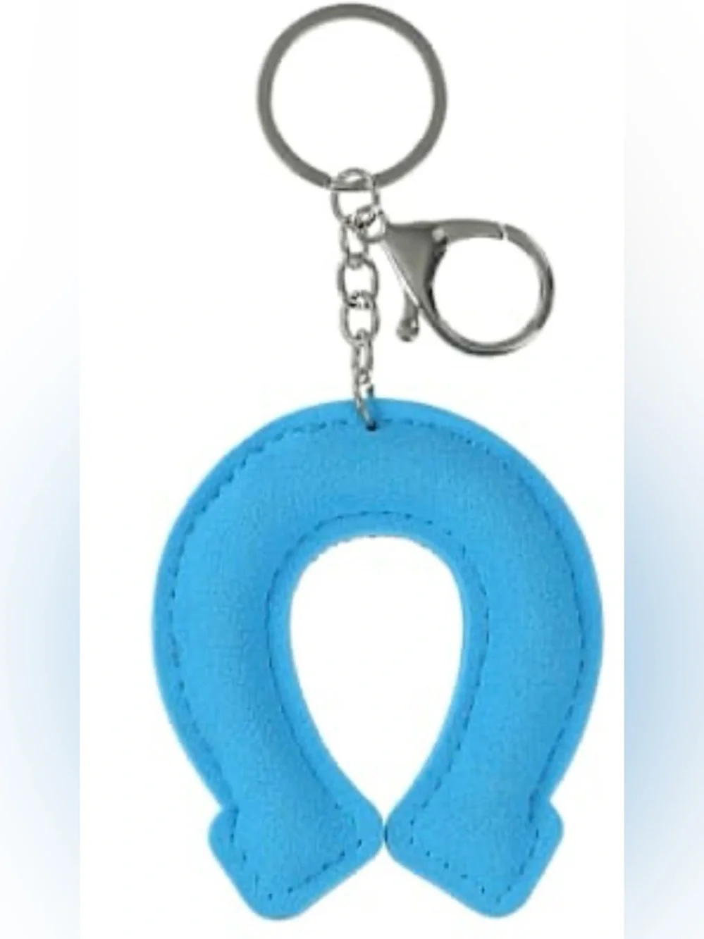NEW Blue Glitter Horseshoe Keychain - Bag Charm